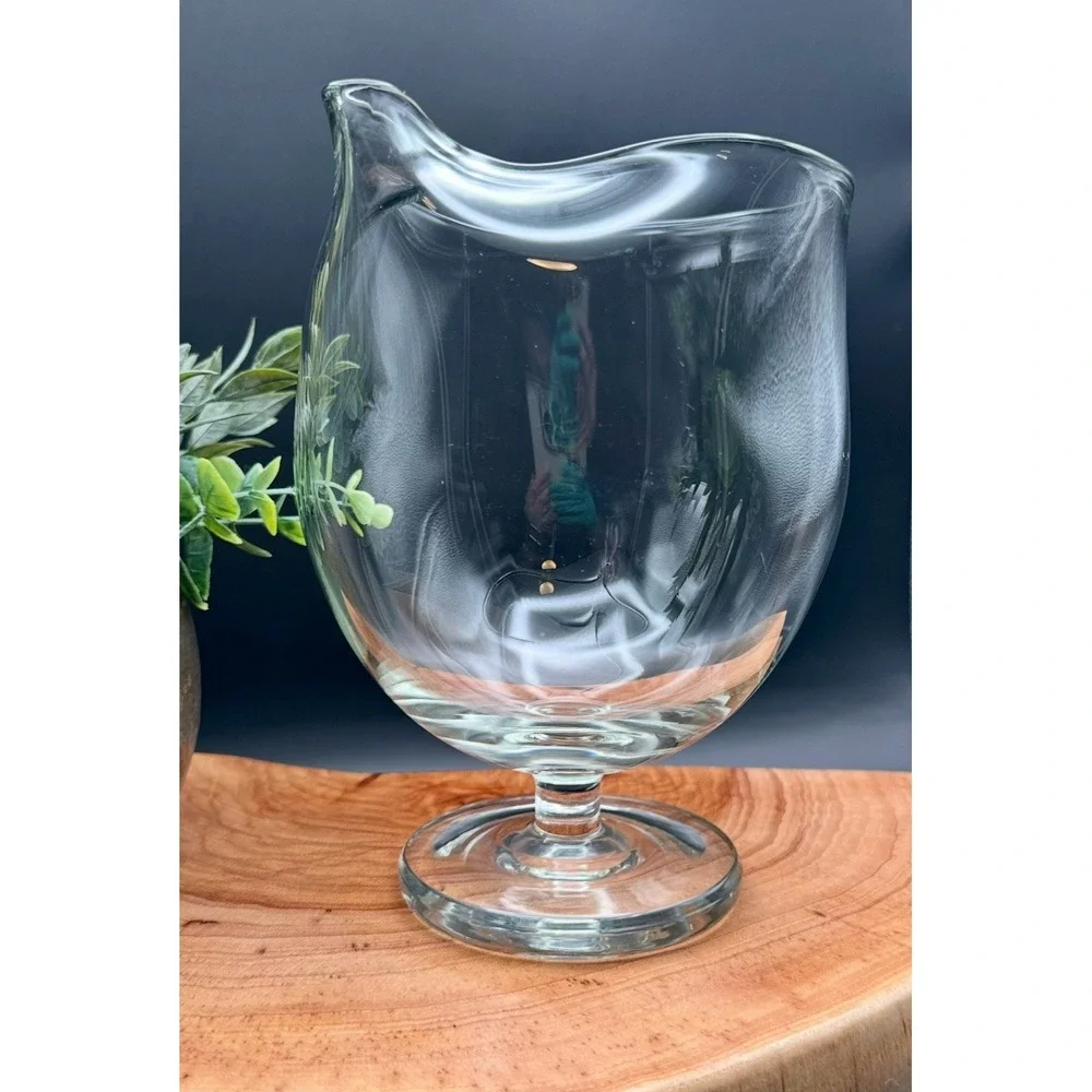 MCM Holmegaard Elsinore Clear Glass Martini Pitcher Scandinavian Pinched Snout